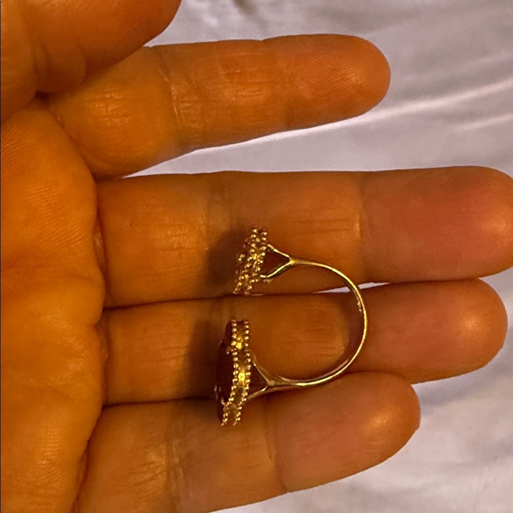 18K Rose Gold Carnelian Alhambra Between the Finger Ring - Picture 5 of 5